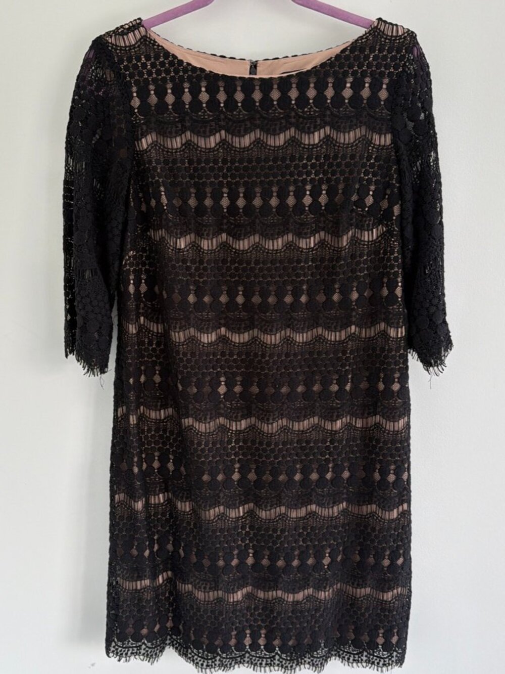 Jessica Howard Black Lace Overlay Cocktail Dress Petite 14P